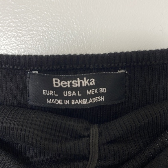 BERSHKA BLACK CROP SWEETHEART BANDEAU TOP - Picture 4 of 4